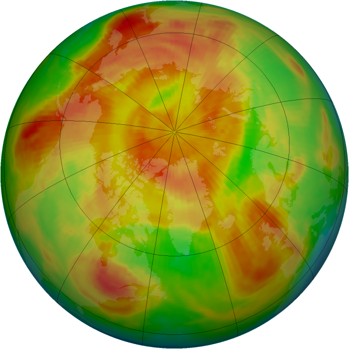 Arctic ozone map for 21 April 1983